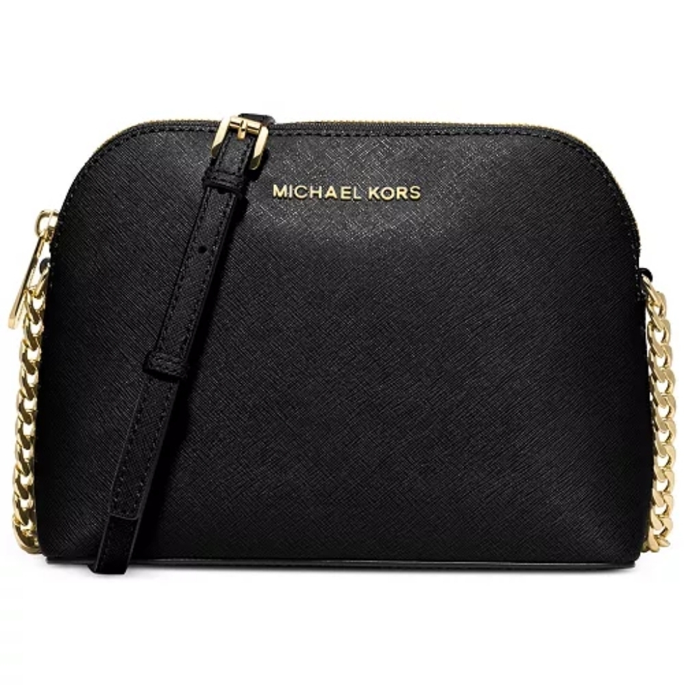 Michael Kors Cindy Dome Crossbody Bag Black Saffiano Leather